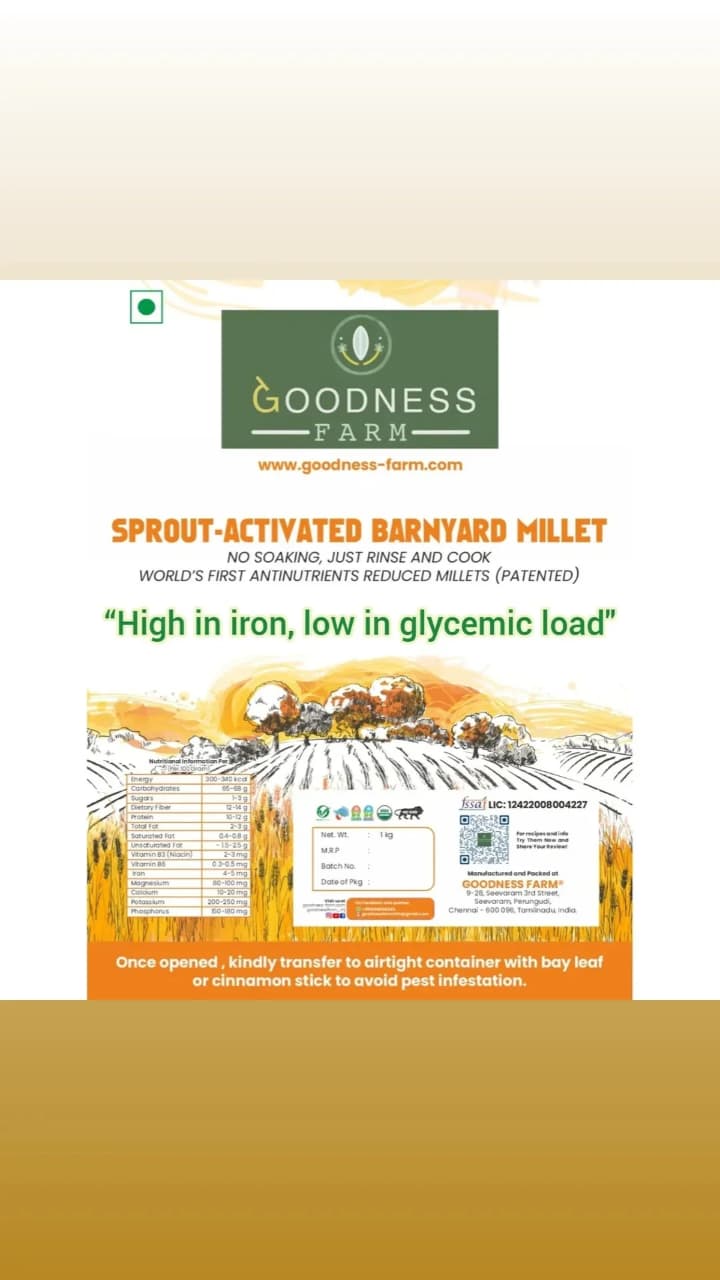 Barnyard Millet Sprout Activated (500 G)