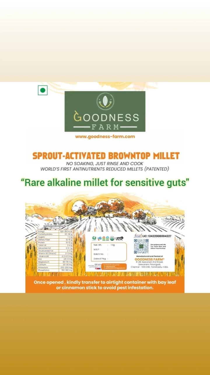 Browntop Millet Sprout Activated (500 G) - Image 2