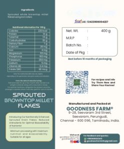 Alternative view of Sprouted Browntop Millet Flakes (400 G)