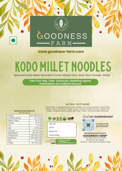 Kodo Millet Noodles, Organic (180 G)