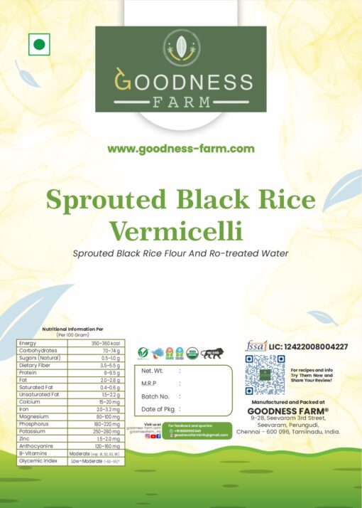Black Rice Vermicelli, Organic (180 G)