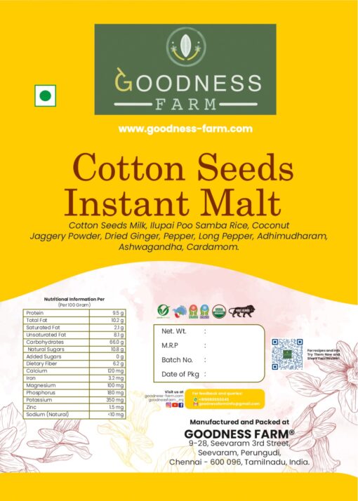 Cotton Seeds Malt/ Paruthi Paal Malt, Organic