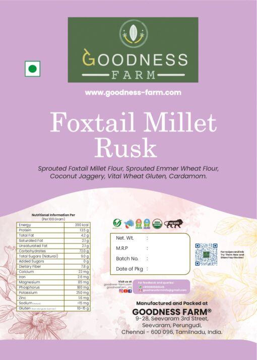Foxtail Millet Rusk, Organic (110 G)